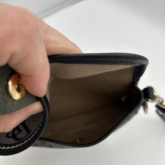 Dooney & Bourke Black Monogram Logo Wristlet Clutch Wallet Y2K Purse Zip Snap - Picture 8 of 11